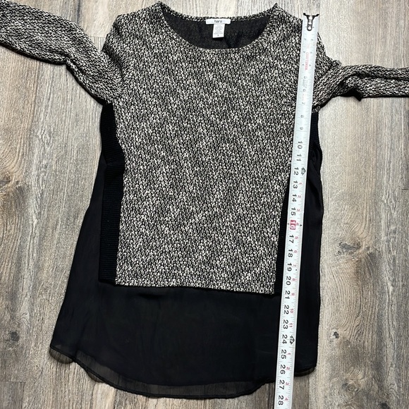 Bar III Black & White Marled Knit Sweater Over Black Sheer Lining, size small - Picture 10 of 10
